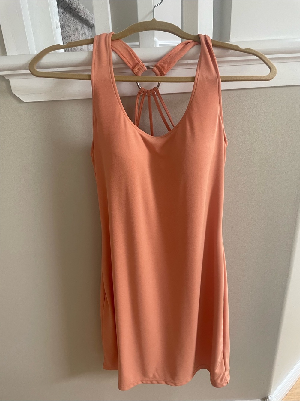 Moda International Peach Strappy Back Mini Dress